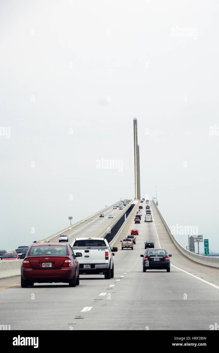 Sunshine Skyway ponte sulla baia di Tampa, Florida Foto Stock