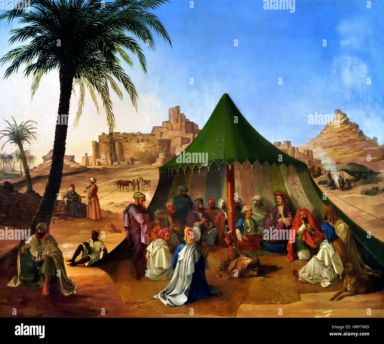 Barone von Minutoli nell'Oasi di Siwa 1820 tenente generale della pittura Minutoli nell'Oasi di Siwah, c. 1823 Foto Stock