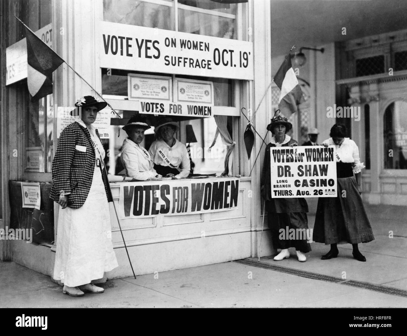Suffragist Booth Foto Stock