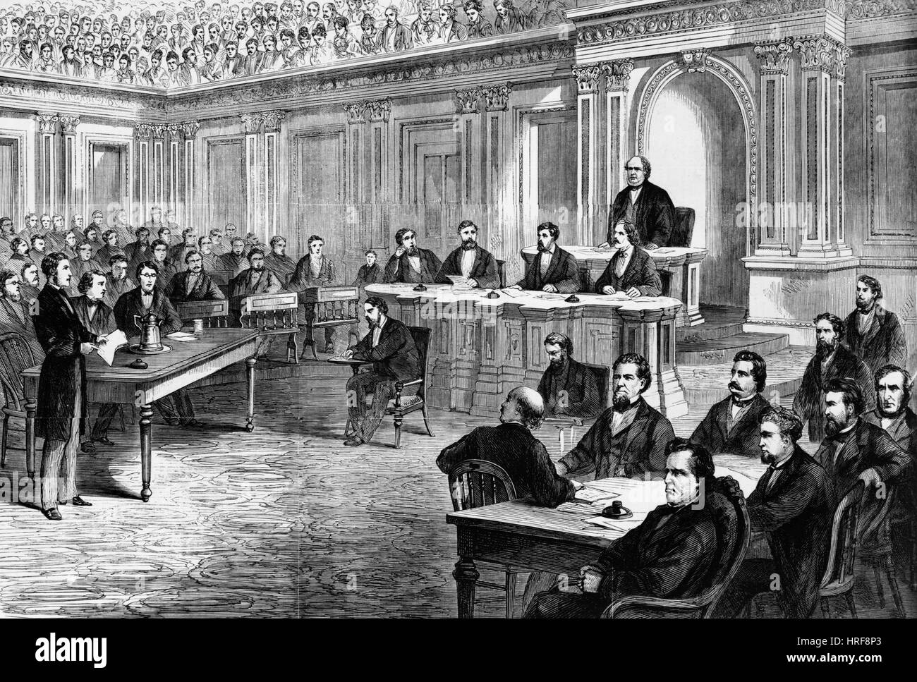 Prova di impeachment, 1868 Foto Stock
