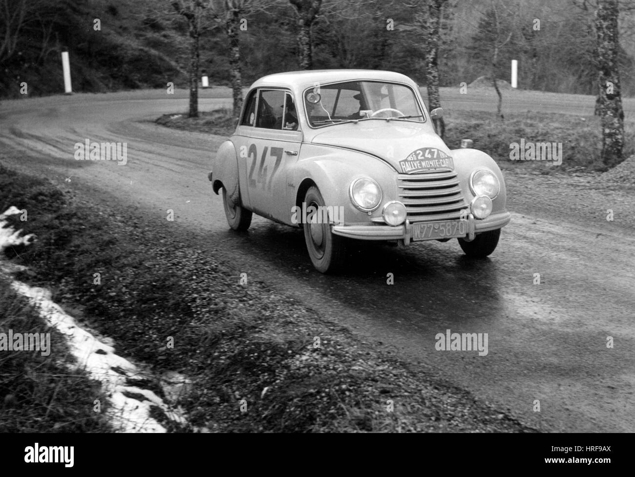 1956 DKW Sonderklasse sul Rally di Monte Carlo Foto Stock