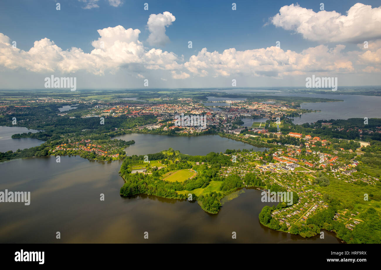 Lago Ostorfer, Gartenstadt Schwerin-West, Schwerin, Meclemburgo-Pomerania Occidentale, Germania Foto Stock