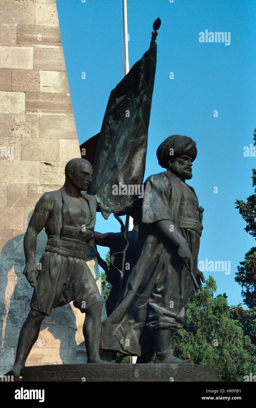 Statua e un monumento di Hayreddin Barbarossa (c1478-1546) Ottomano ammiraglio turco e capitano della marina o di ufficiale della Marina turca. Istanbul, Turchia Foto Stock