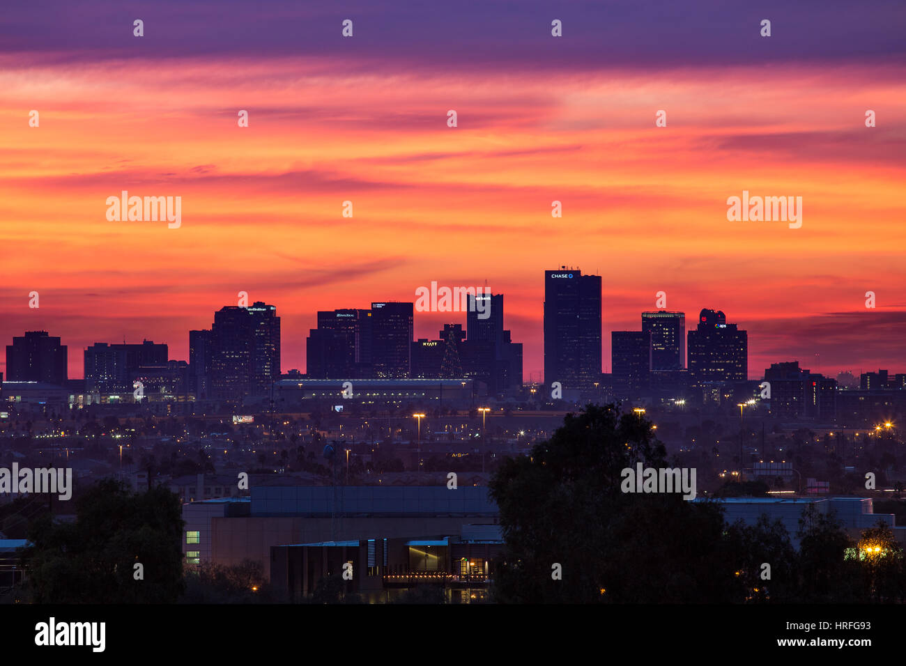 Phoenix, Arizona skyline del centro Foto Stock