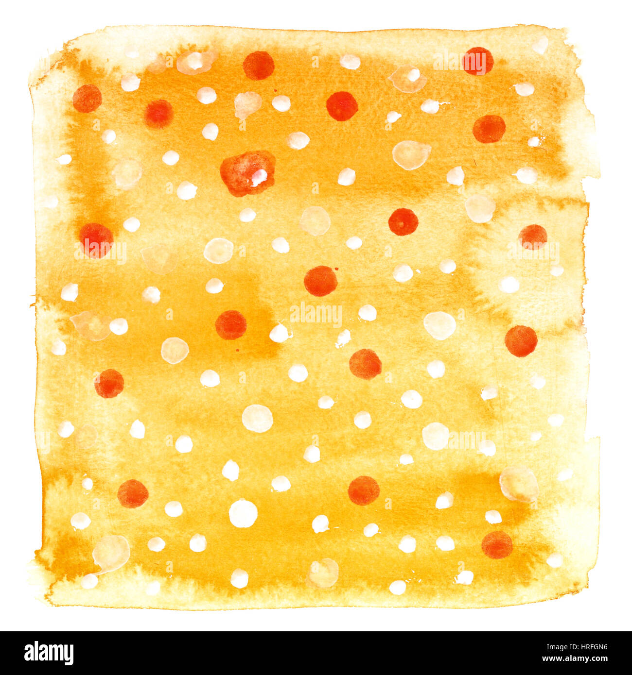 Arancione acquerello Natale sfondo con i fiocchi di neve Foto Stock