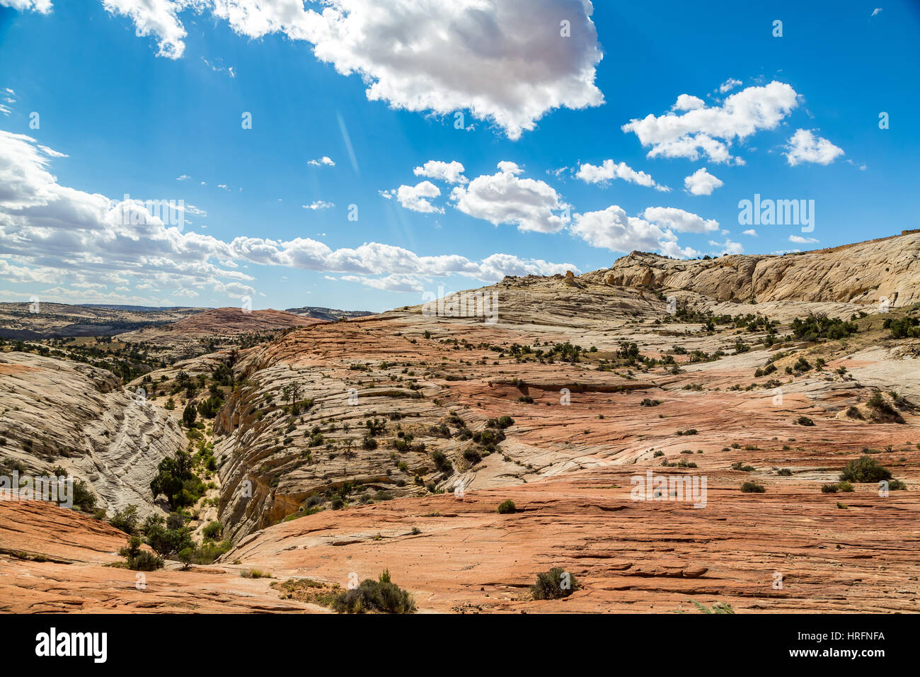 Una vista dello Scalone Escalante Monumento nazionale dal percorso panoramico 12 in Garfield County, Utah. Foto Stock