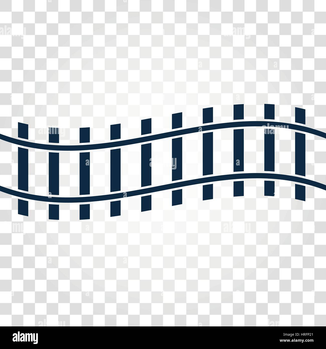 Rotaie isolate, ferroviaria vista superiore, elementi a scaletta illustrazioni vettoriali a scacchi sul gradiente dello sfondo Illustrazione Vettoriale