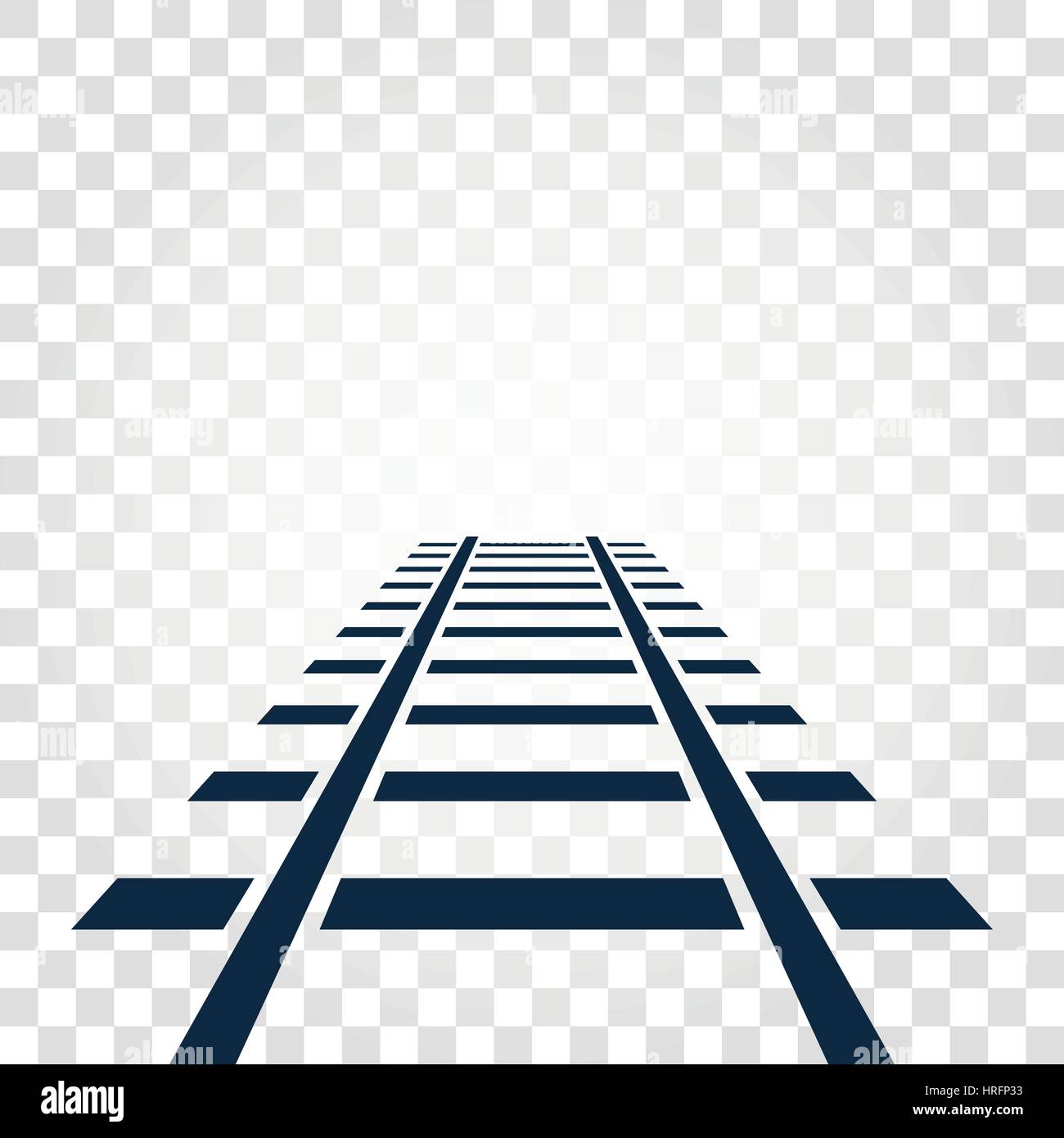 Rotaie isolate, ferroviaria vista superiore, elementi a scaletta illustrazioni vettoriali a scacchi sul gradiente dello sfondo Illustrazione Vettoriale