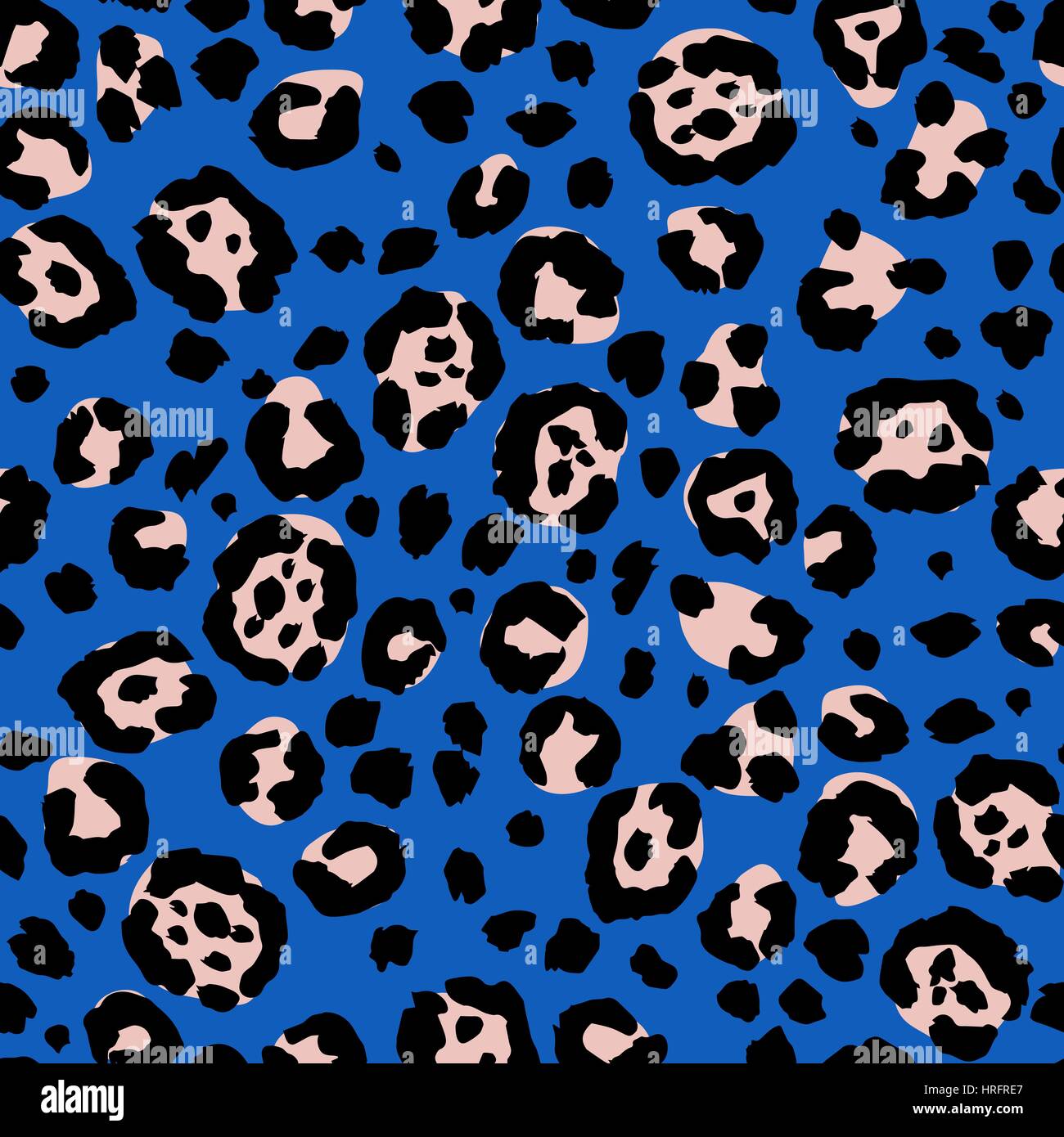 Vector seamless leopard stampa. Pelle di animale pattern. Macchie di animali selvatici dipinta a mano acquerello ornamento. Sfumature di beige e blu. Illustrazione Vettoriale