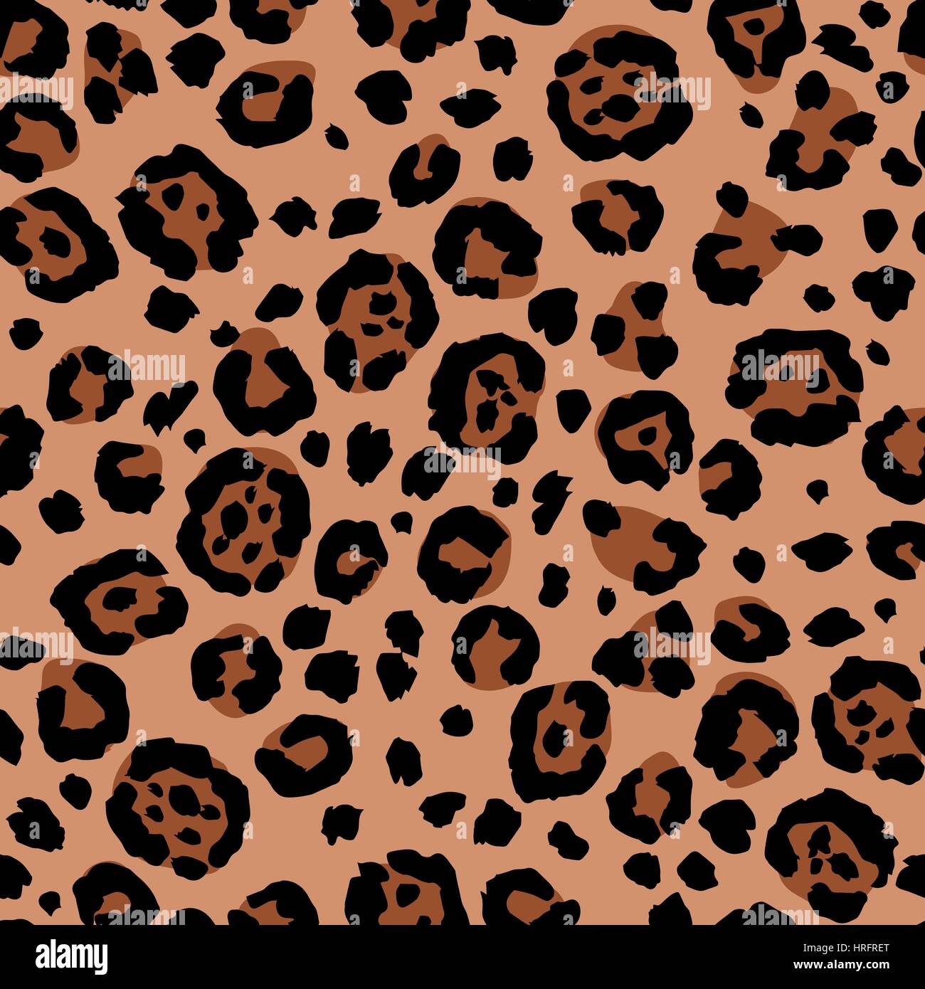 Vector seamless leopard stampa. Pelle di animale pattern. Macchie di animali selvatici dipinta a mano acquerello ornamento. I toni di marrone. Illustrazione Vettoriale