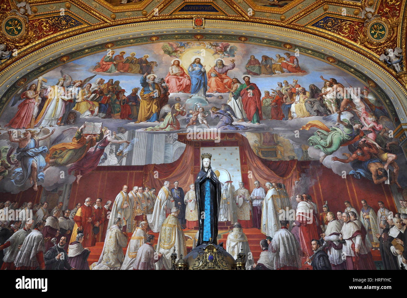 Vaticano, Italia - 14 Marzo 2016: i dipinti in Vaticano, le Stanze di Raffaello (stanze di Raffaello) sono una serie di appartamenti papali affrescati da Rapha Foto Stock