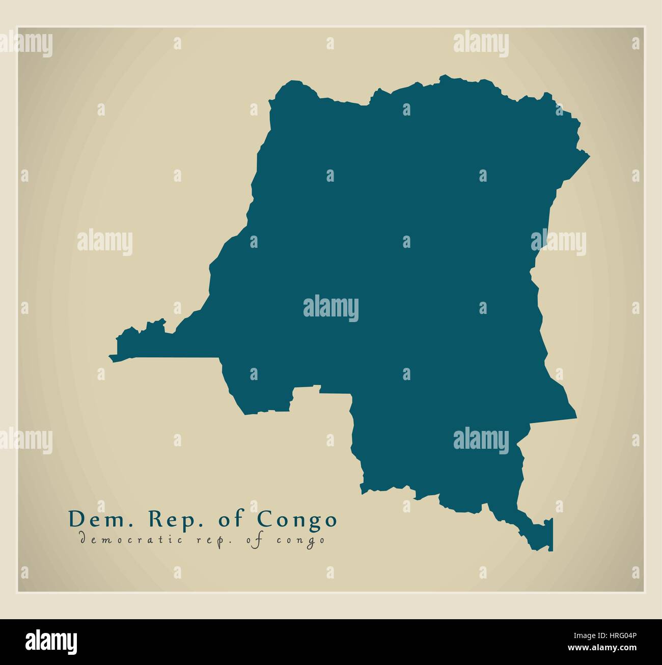 Mappa moderno - Repubblica democratica del Congo Illustrazione Vettoriale