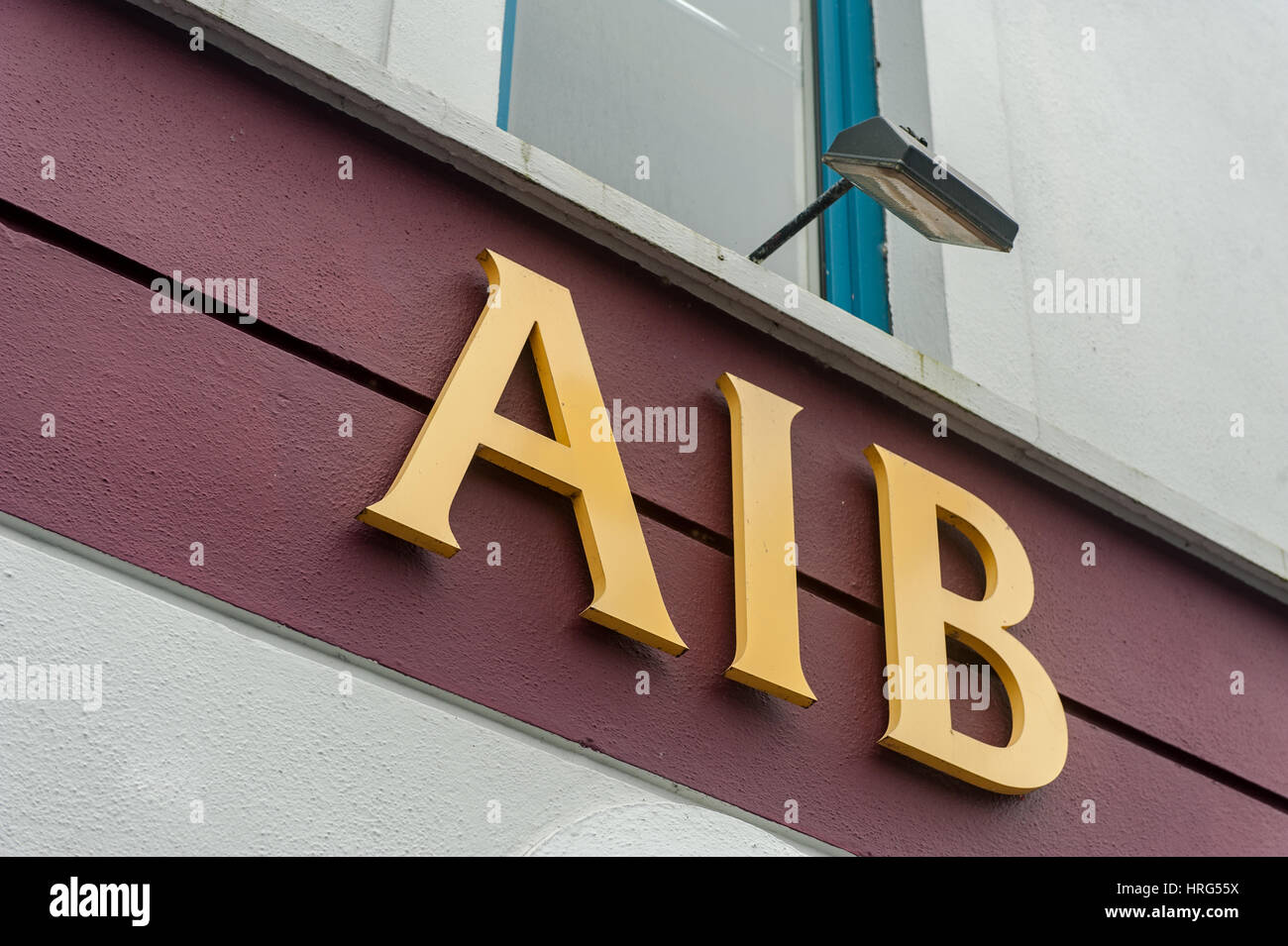 Cartello bancario/fascia AIB in Irlanda. Foto Stock