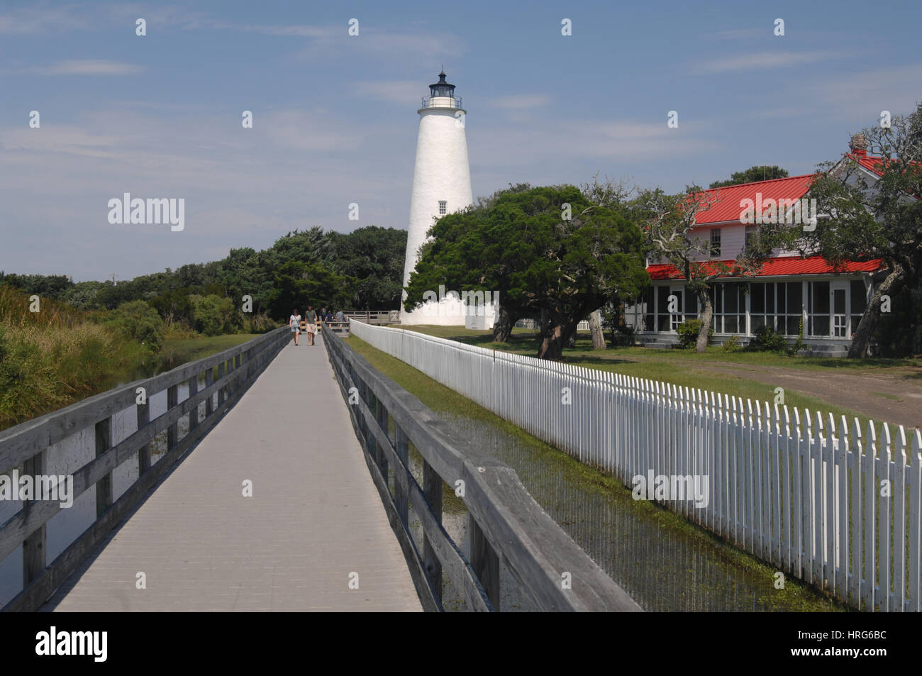 Storico Parco Nazionale Ocracoke lighthouse, Carolina del Nord Foto Stock