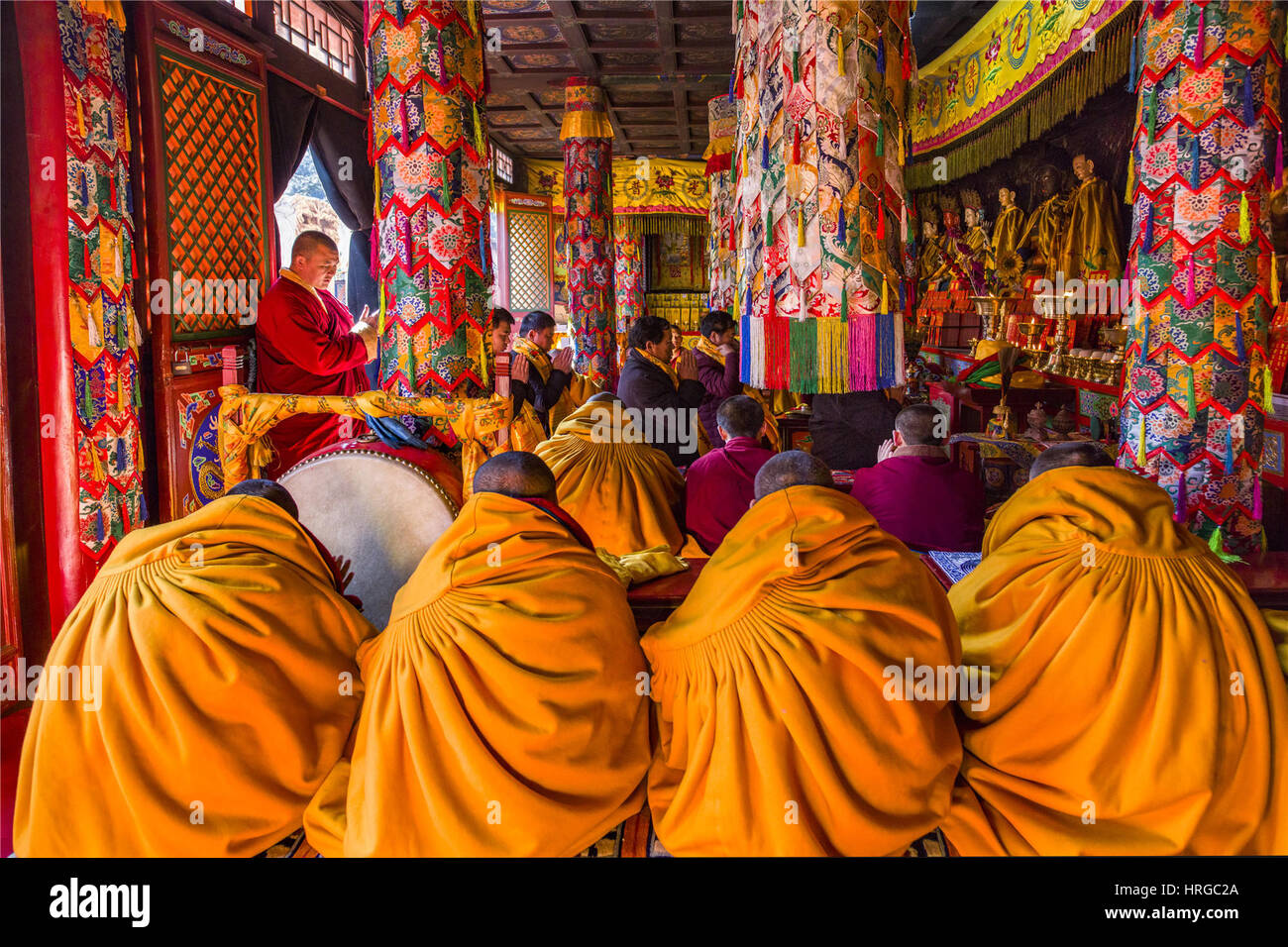 Cina. 1 Mar, 2017. Il monte Wutai. Le quattro principali luoghi sacri del Buddismo in Cina sono il monte Wutai nello Shanxi, Monte Putuo nel Zhejiang, il monte Emei del Sichuan e il Monte Jiuhua in Anhui. Credito: SIPA Asia/ZUMA filo/Alamy Live News Foto Stock