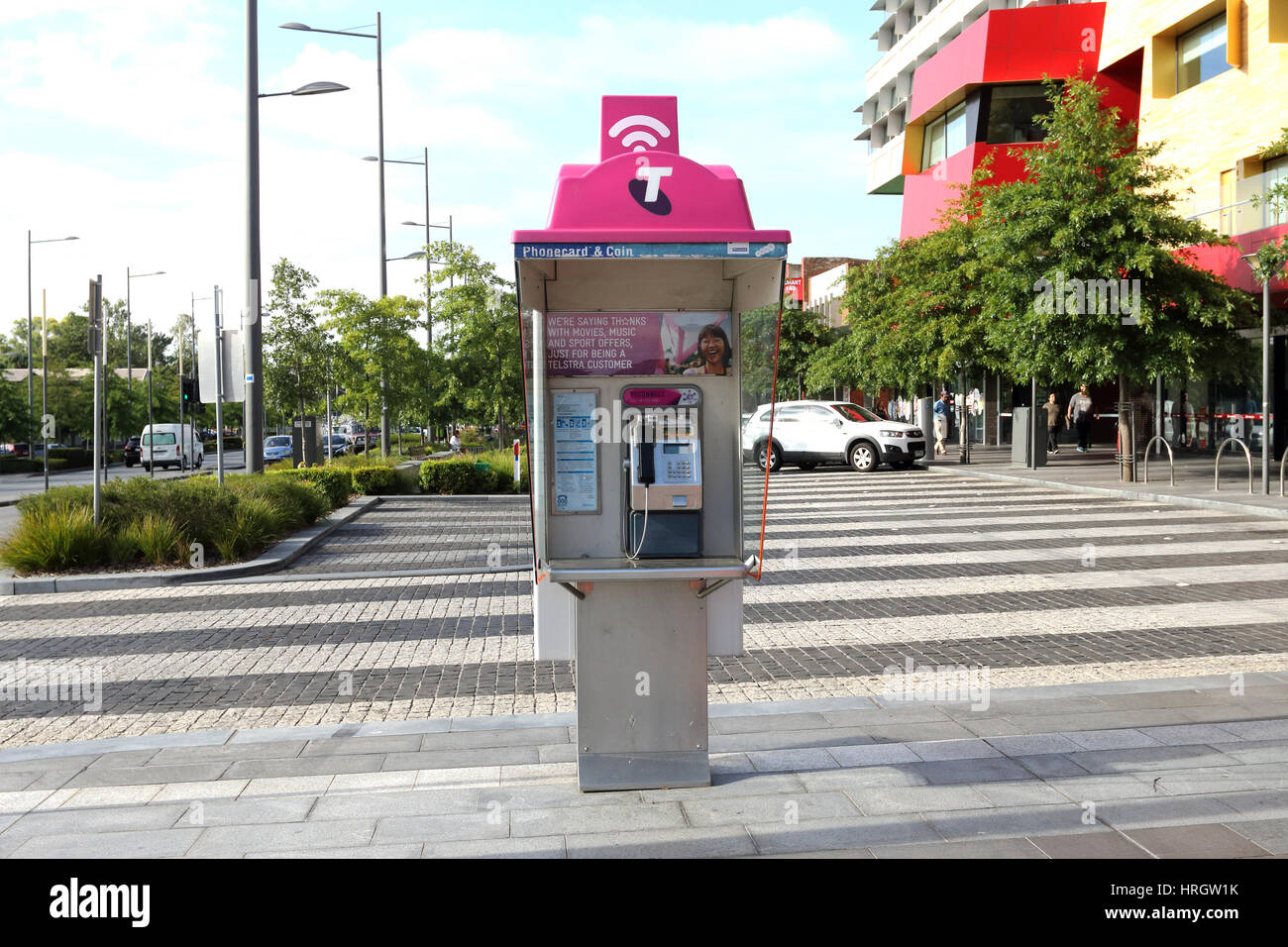 Telstra pubblico a pagamento Telefono in Melbourne Victoria Australia Foto Stock