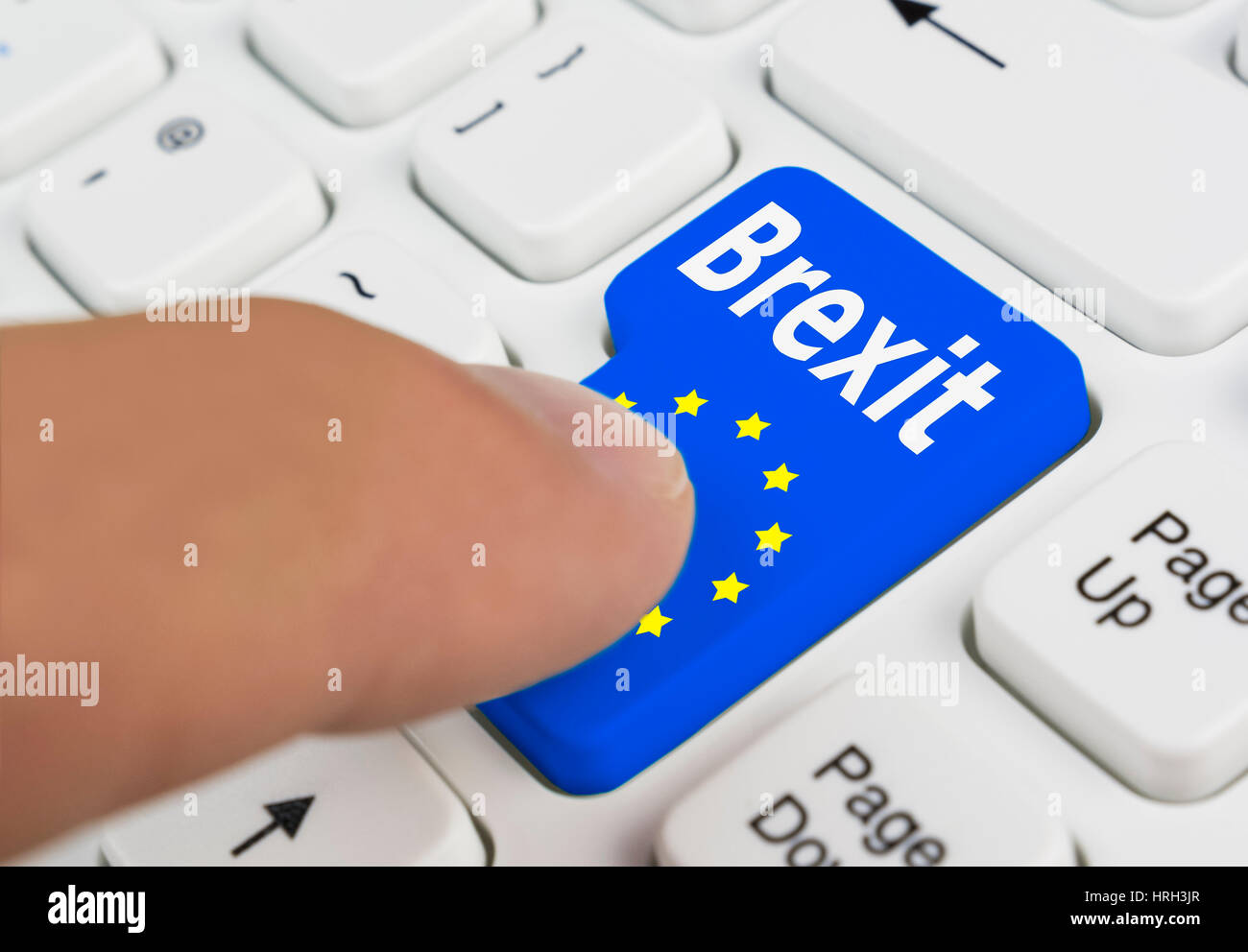 Concetto Brexit pulsante per simboleggiare il Regno Unito a lasciare l'UE. Pulsante Brexit. Foto Stock