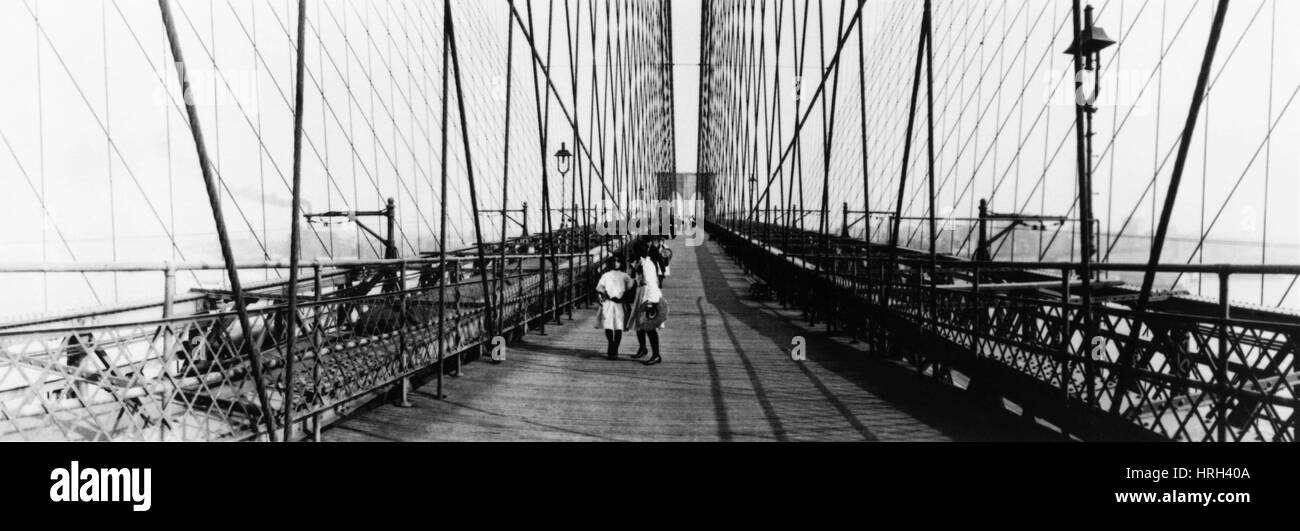 NYC, Ponte di Brooklyn, 1910 Foto Stock