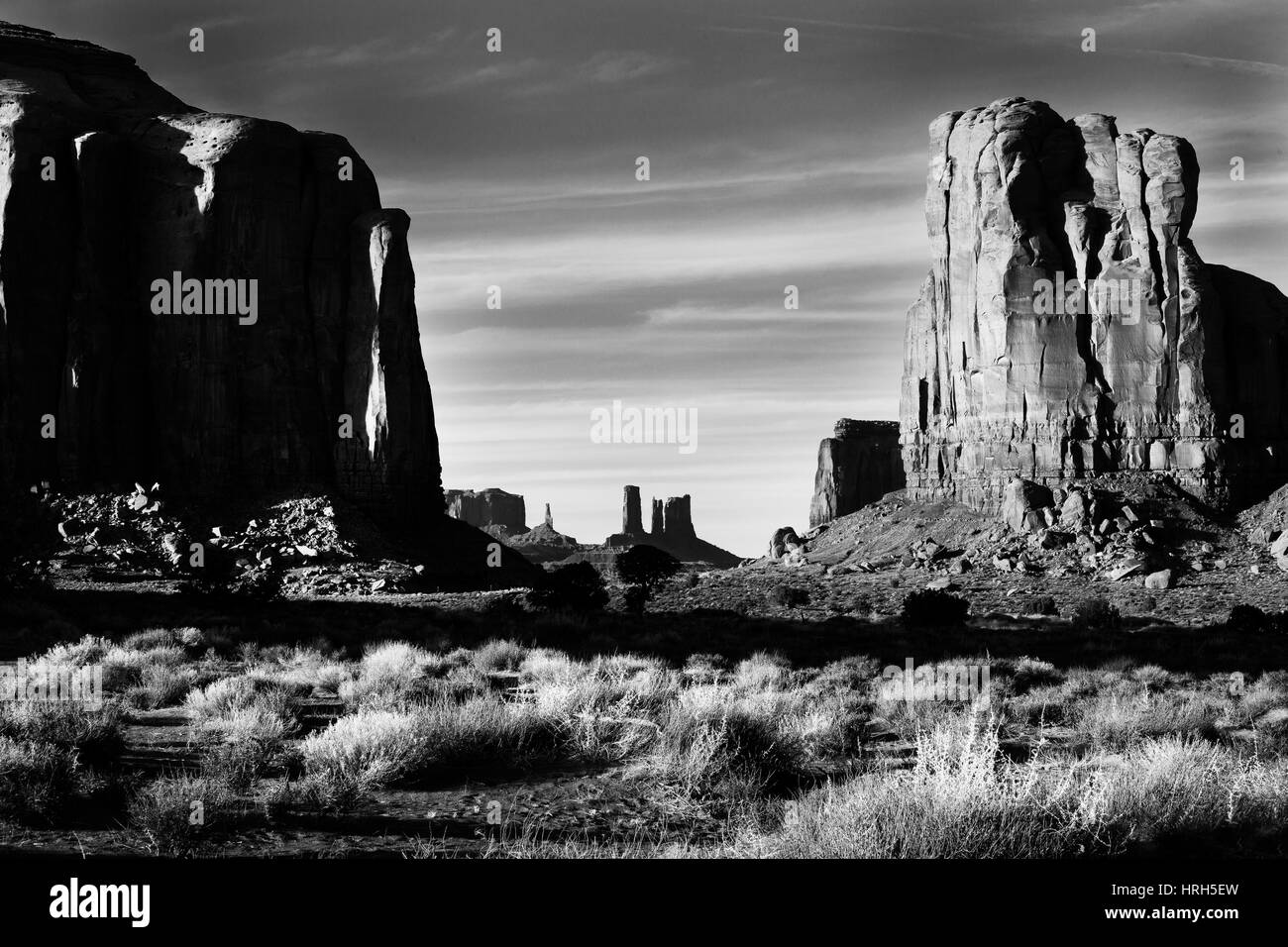 La Monument Valley, Tribal Park, Arizona, Stati Uniti d'America Foto Stock