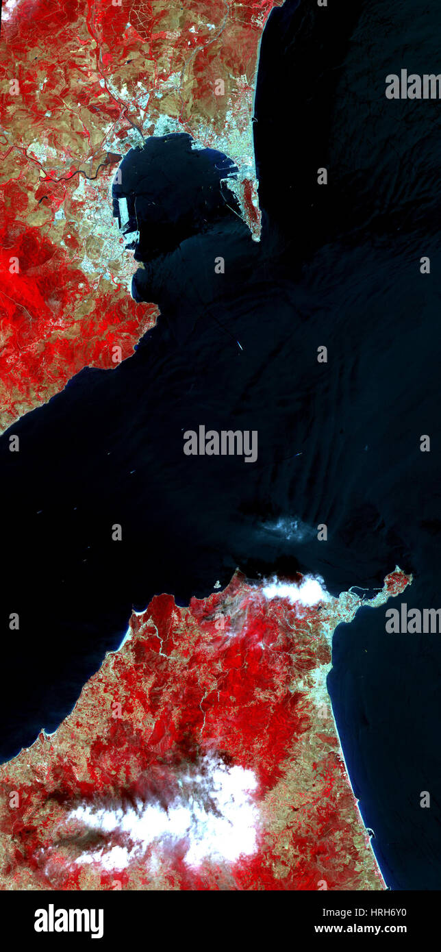 Stretto di Gibilterra, ASTER immagine Foto Stock