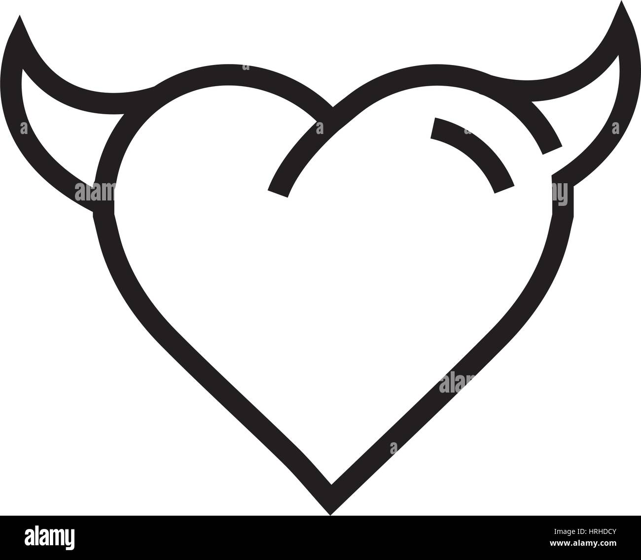 Diavolo Icona cuore Illustrazione Vettoriale