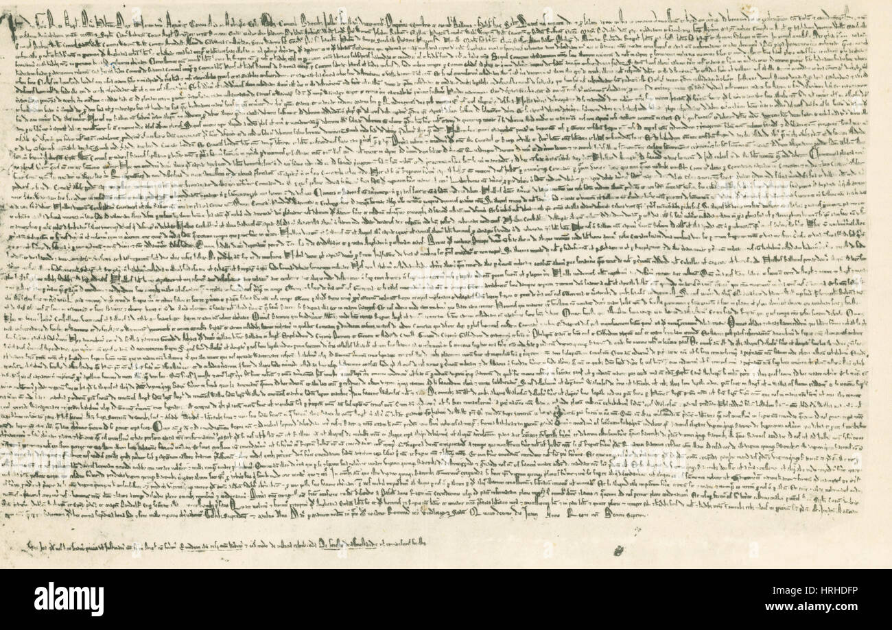 Magna Carta, 1215 Foto Stock