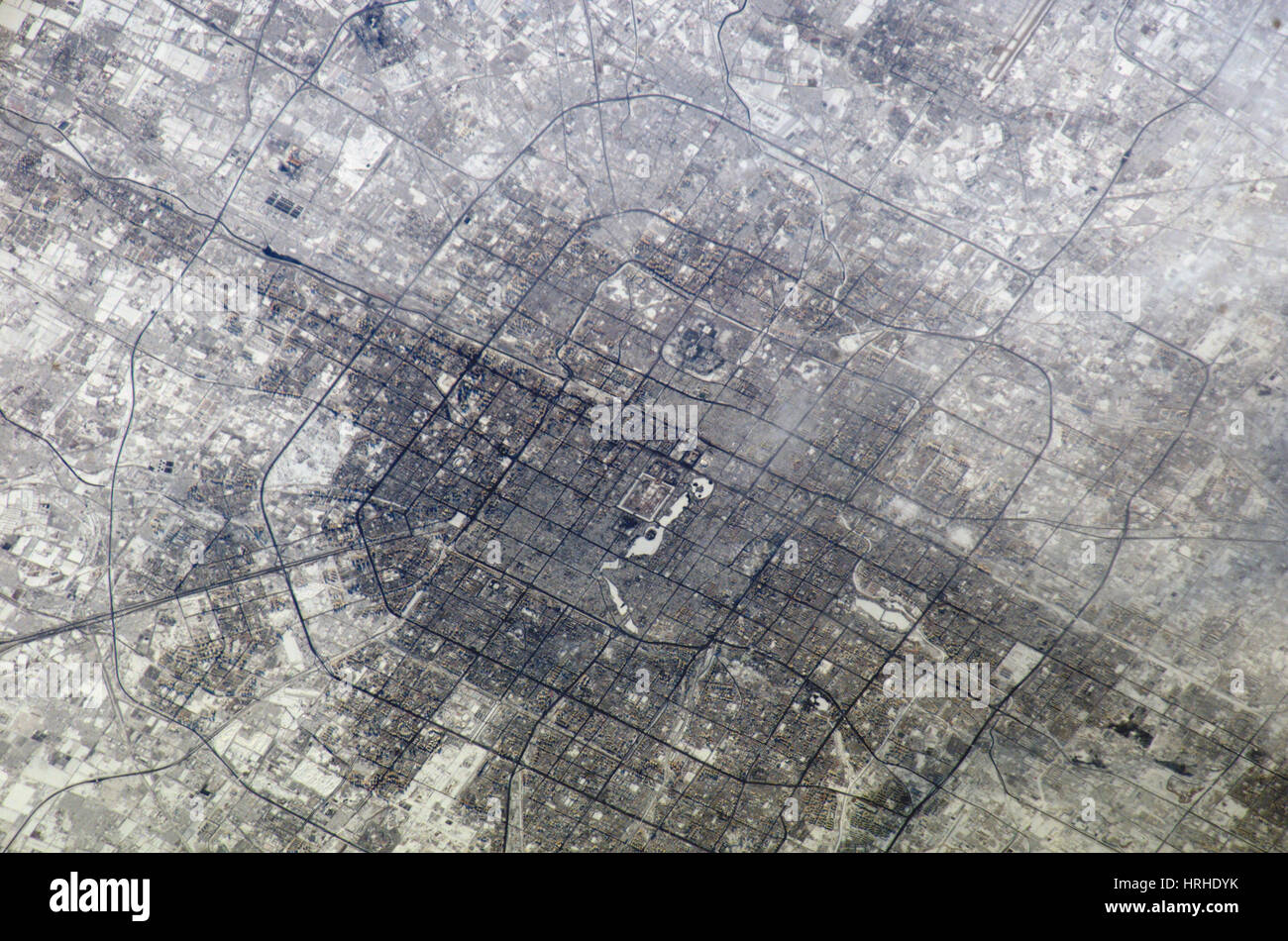 Pechino, Cina, dallo spazio Foto Stock