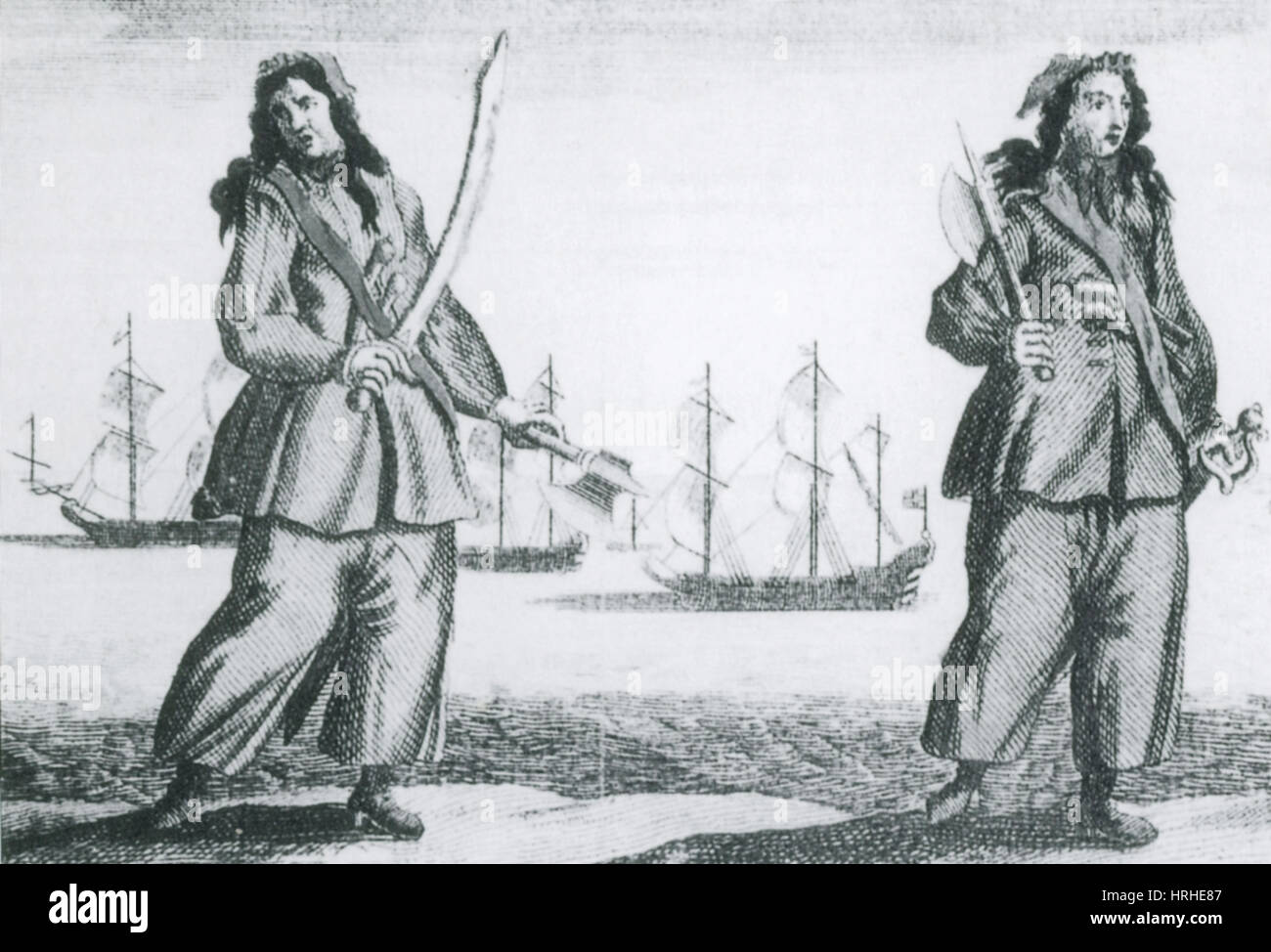 Anne Bonny e Mary Read, XVIII secolo i pirati Foto Stock