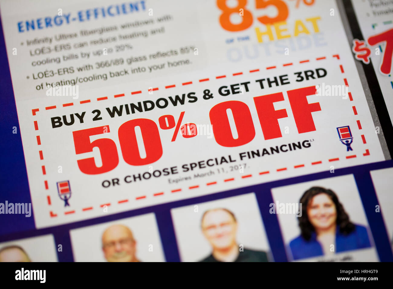 50% di sconto coupon sul nuovo windows per la casa - USA Foto Stock