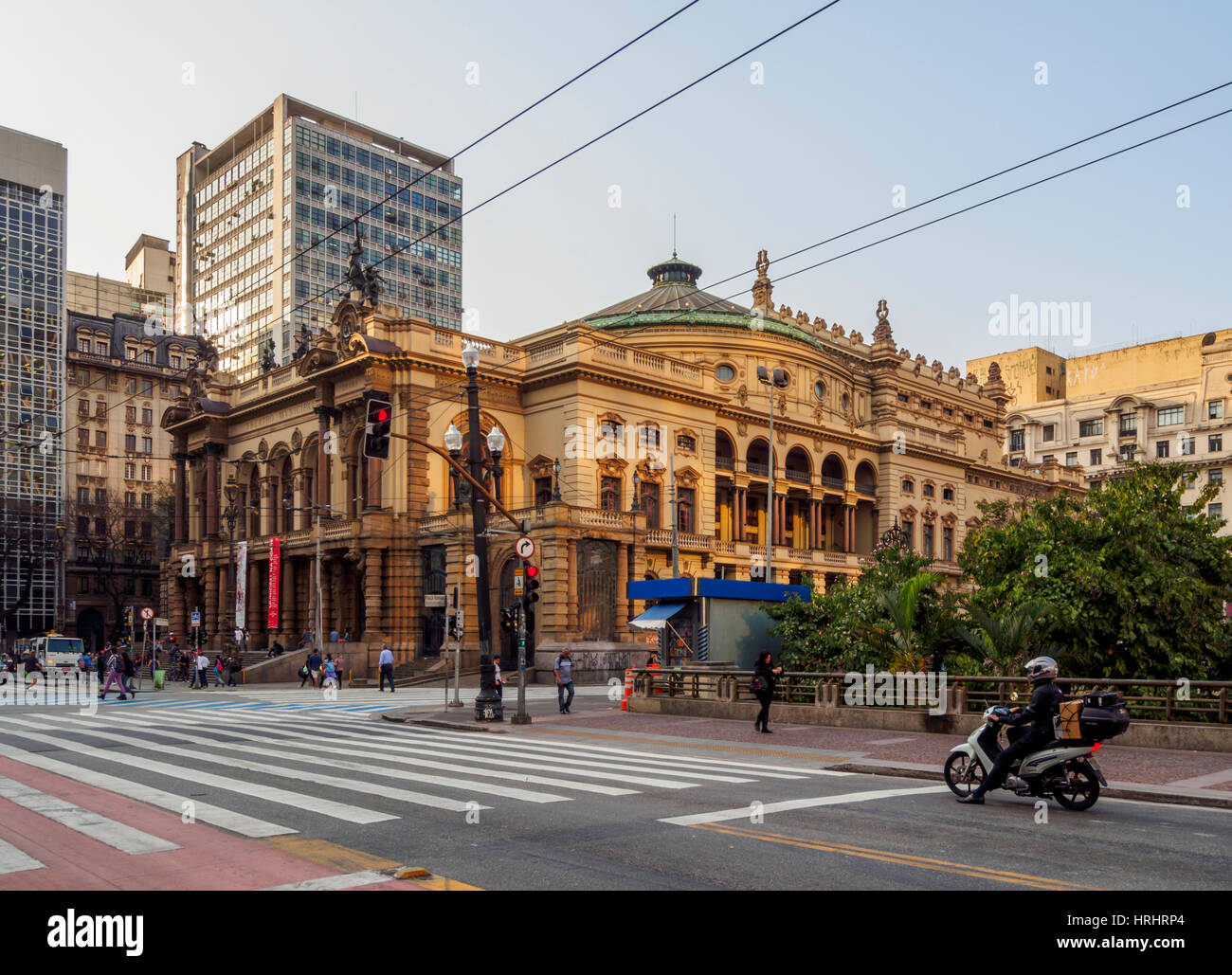 Vista del Teatro Municipale, città di Sao Paulo, Stato di Sao Paulo, Brasile Foto Stock