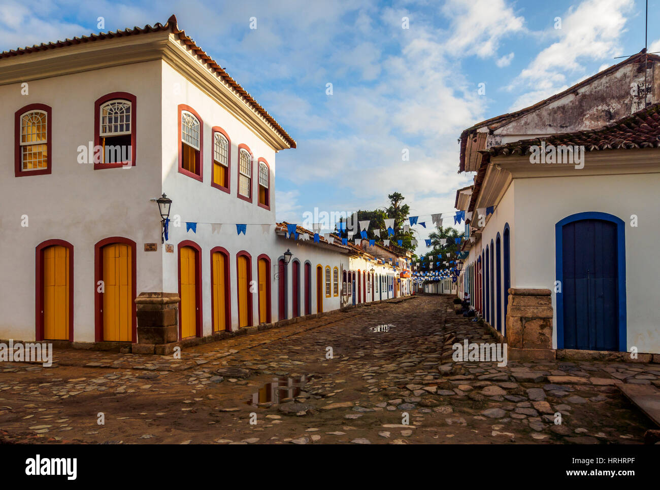 Vista della Città Vecchia, Paraty, Stato di Rio de Janeiro, Brasile Foto Stock