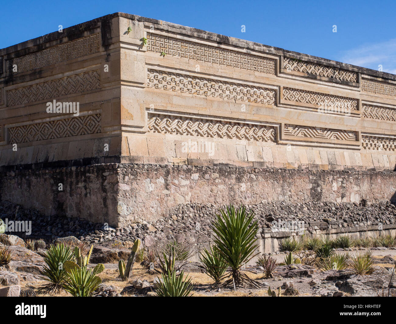 Precolombiana e Mixtec zapoteco rovine nella città di Mitla, Stato di Oaxaca, Messico, America del Nord Foto Stock