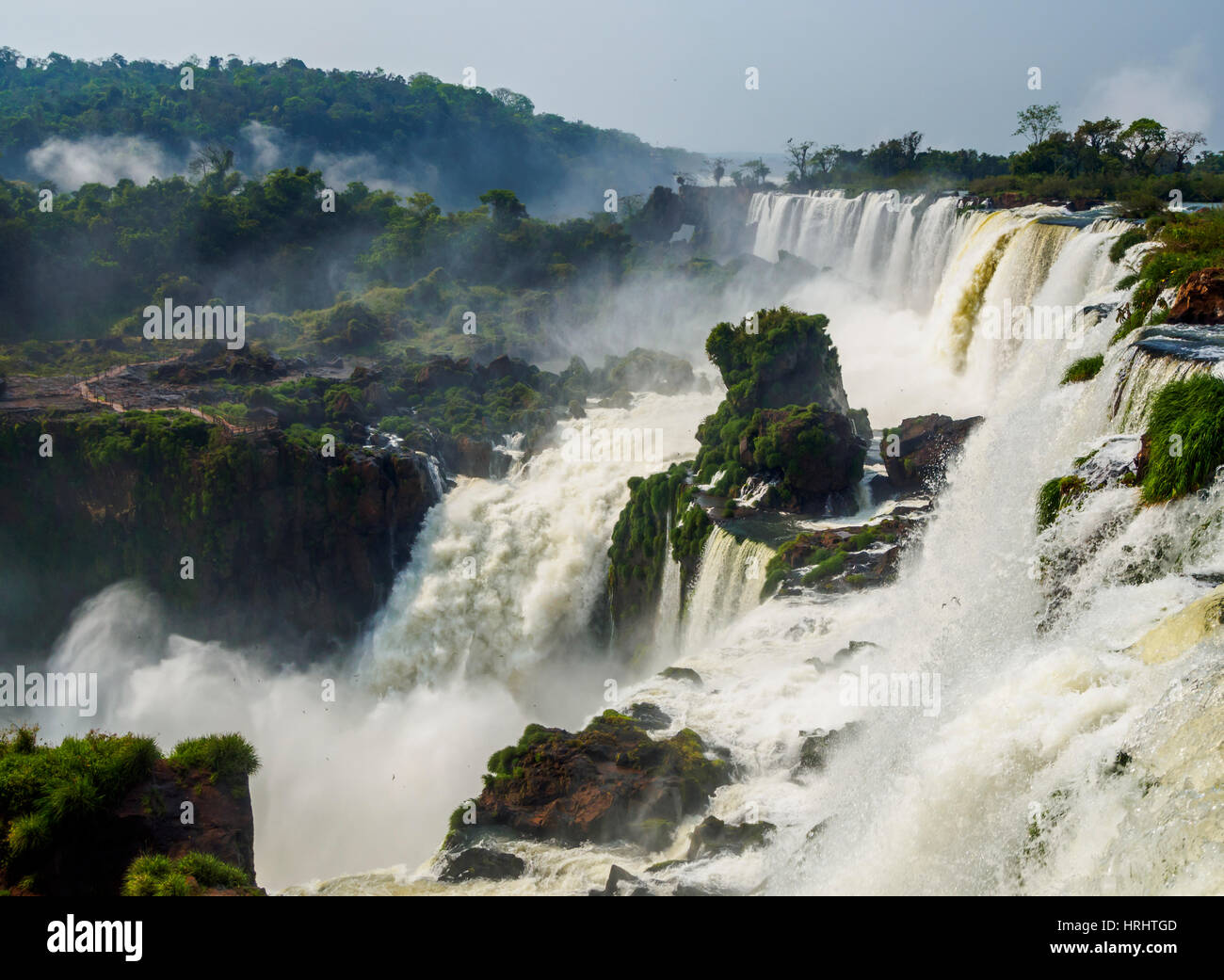 Vista delle Cascate di Iguassù, UNESCO, Puerto Iguazu, Misiones, Argentina Foto Stock