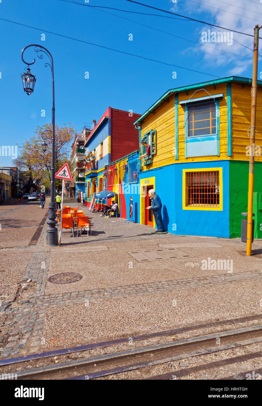 Vista la colorata La Boca quartiere, la città di Buenos Aires, Provincia di Buenos Aires, Argentina Foto Stock