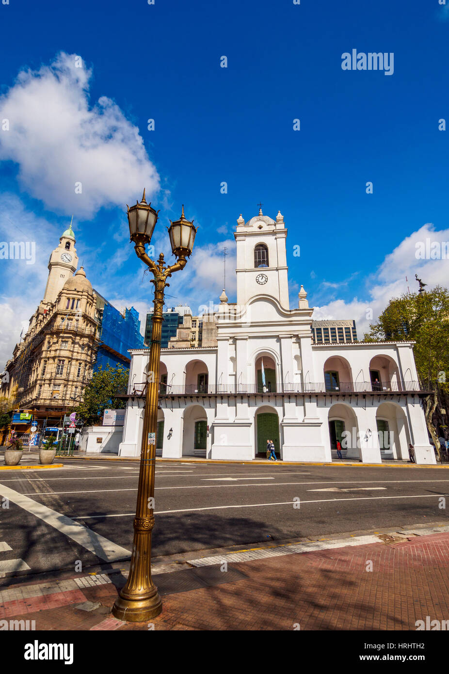 Vista di Buenos Aires Cabildo sulla Plaza de Mayo, Monserrat, città di Buenos Aires, Provincia di Buenos Aires, Argentina Foto Stock