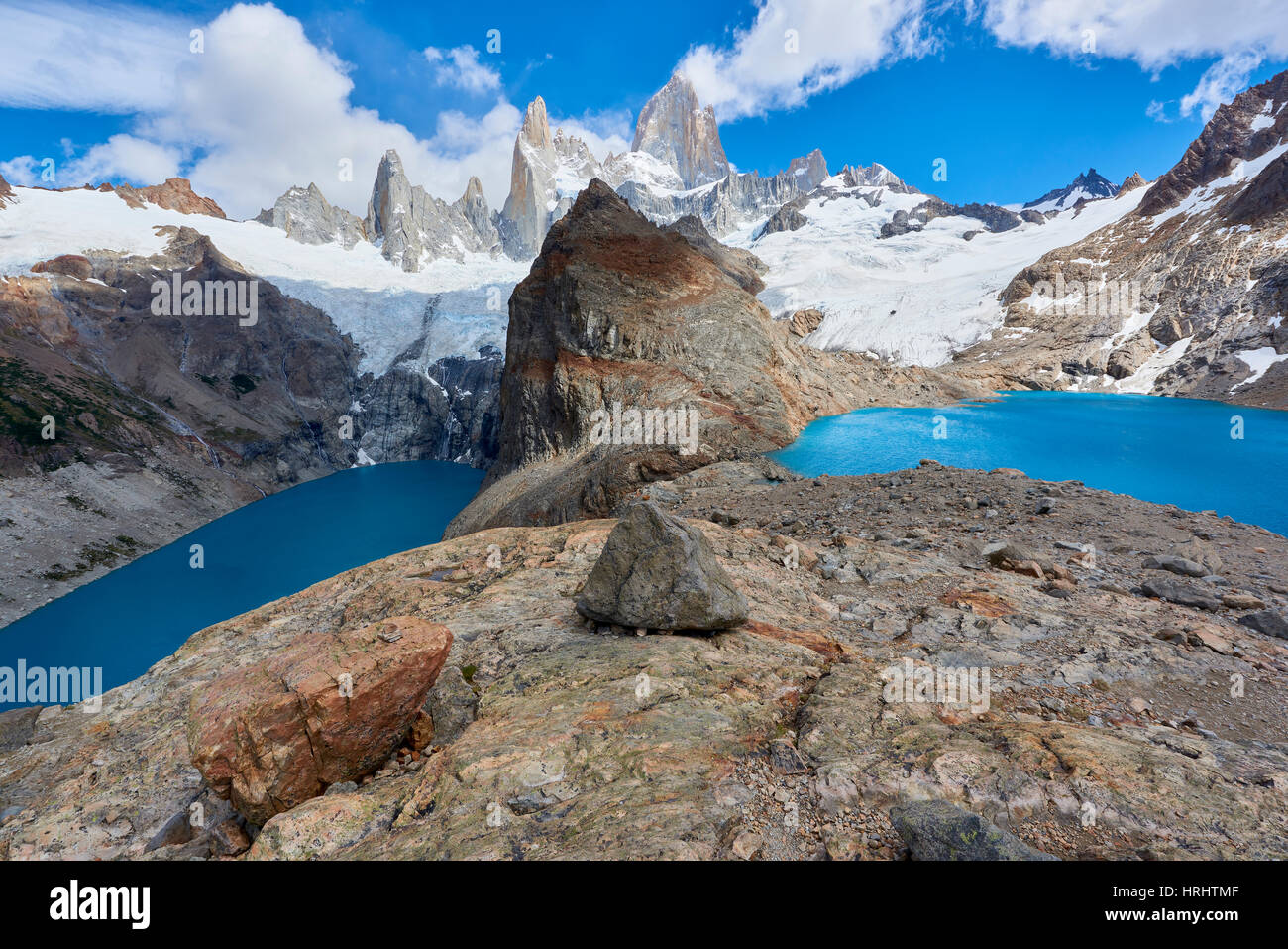 Lago de los Tres ed il Monte Fitz Roy, Patagonia, Argentina Foto Stock