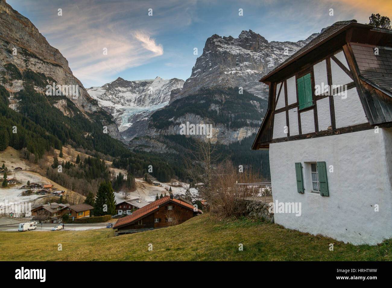 L'Eiger, Grindelwald, regione di Jungfrau, Oberland bernese, alpi svizzere, Svizzera Foto Stock