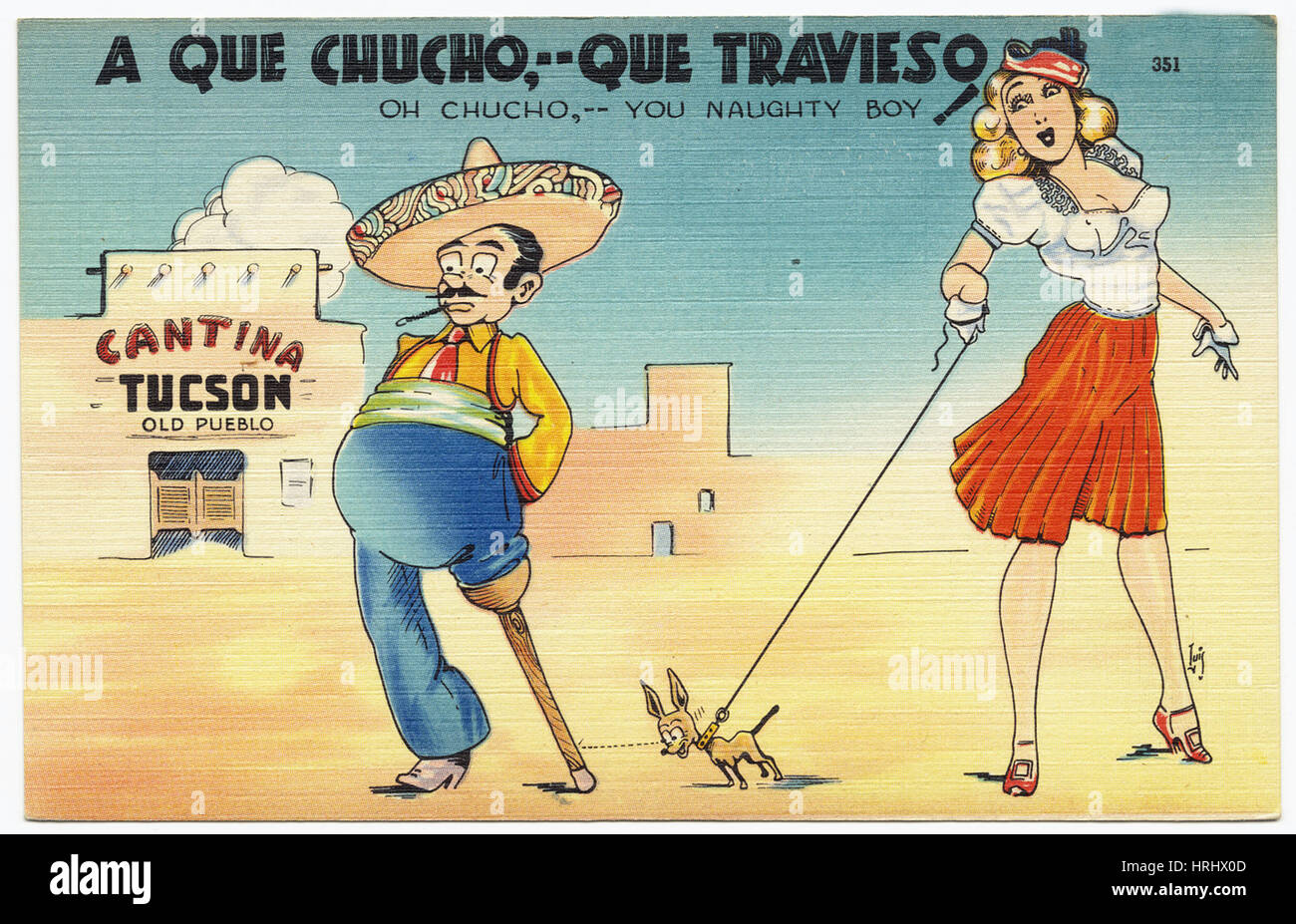 A que Chucho,- que travieso, oh Chucho,- si naughty Boy! Foto Stock