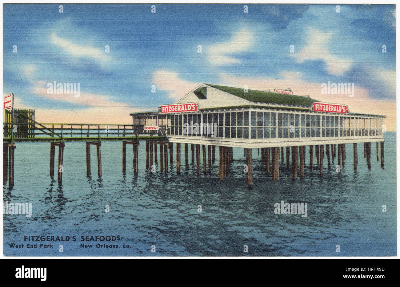 Louisiana - Fitzgerald Seafoods, West End Park, New Orleans, in Louisiana. Foto Stock