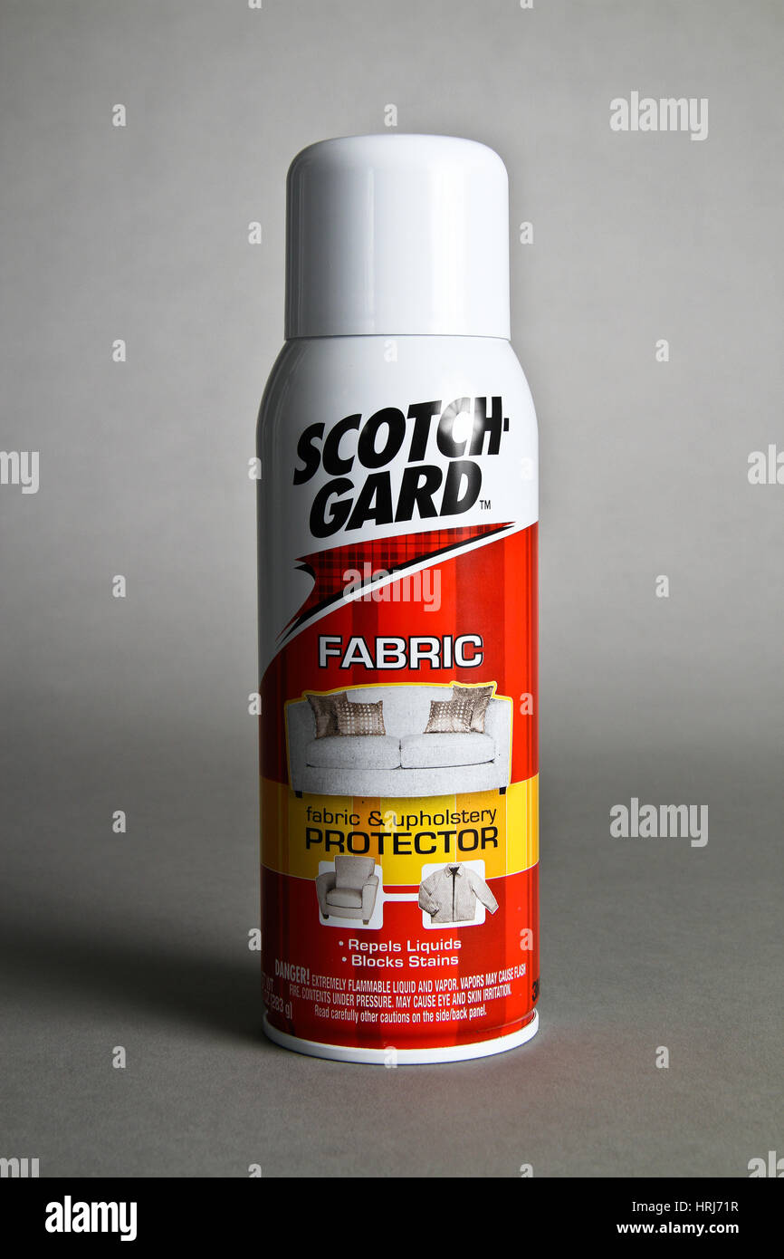 Scotch Gard tessuto protettore Foto Stock