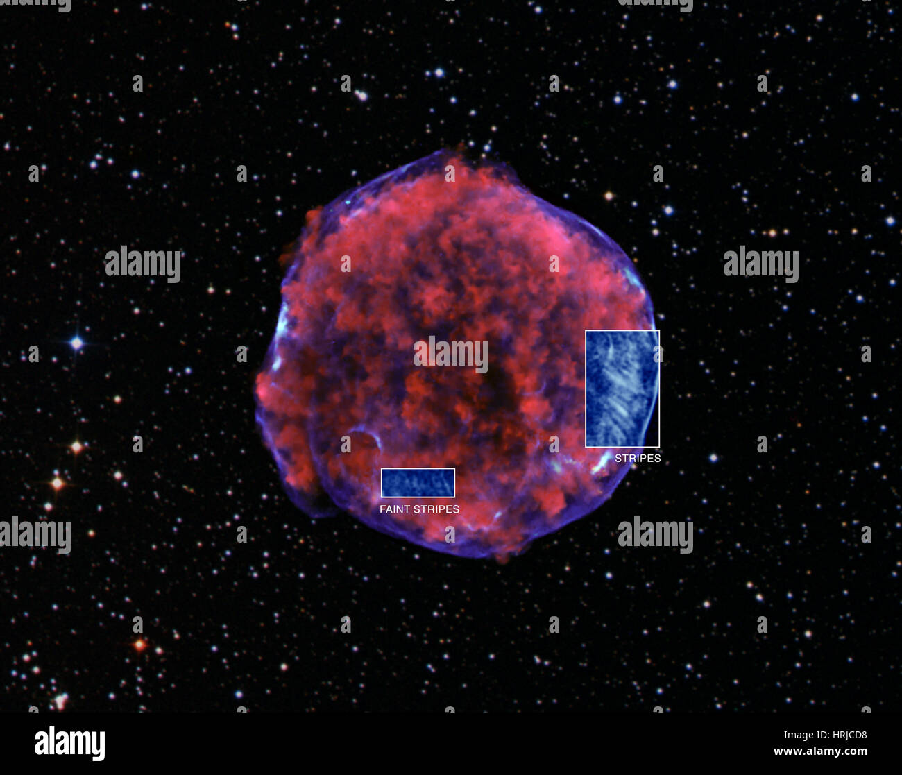 SN 1572, Tycho Supernova, Strisce Foto Stock