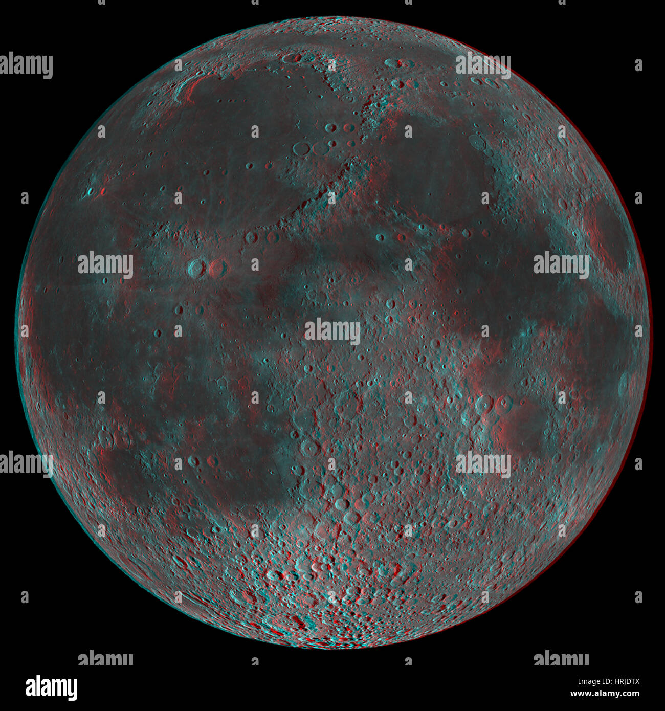 3D Luna, Mosaico lunare a bassa-Sun Foto Stock