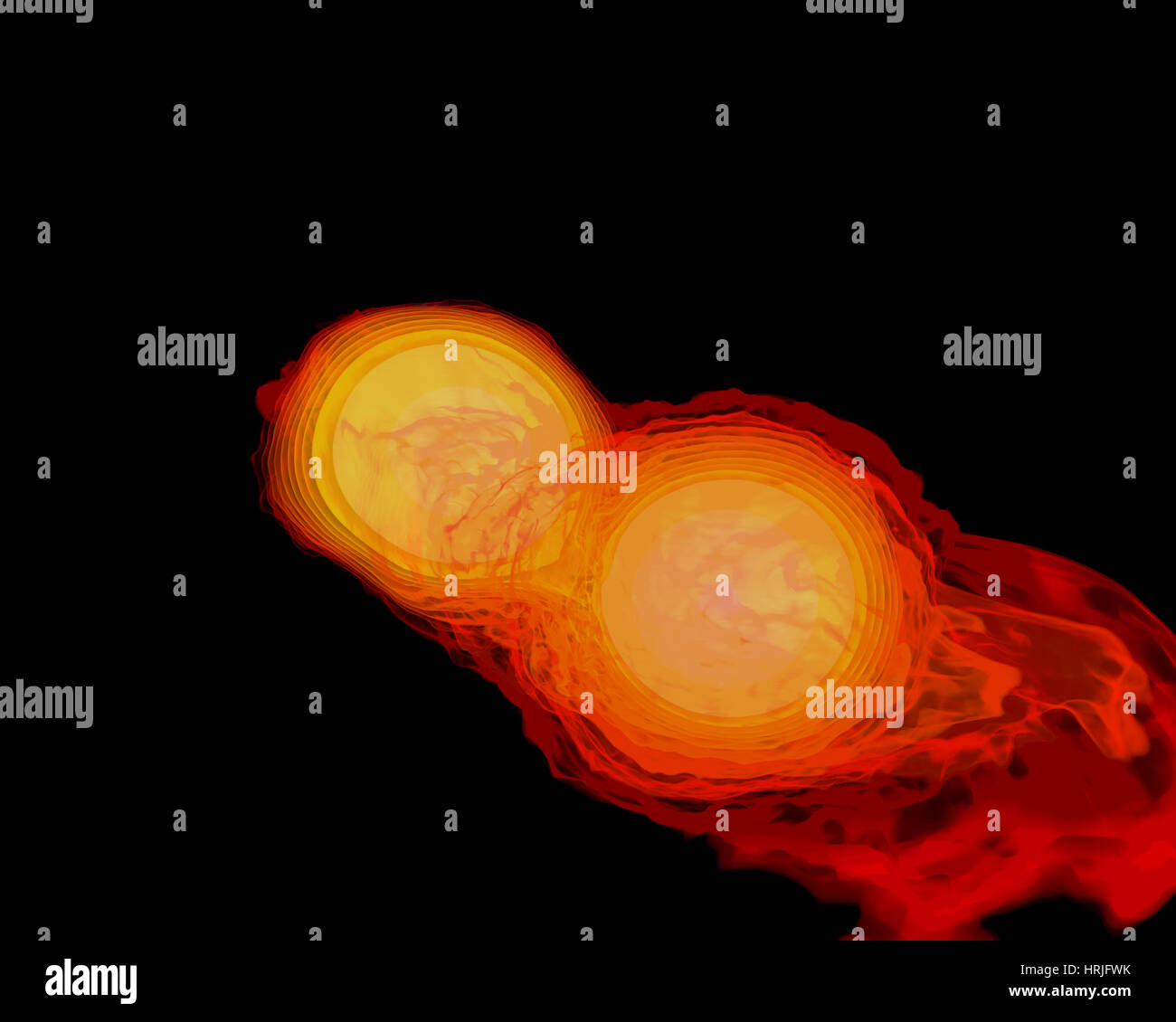 Le stelle di neutroni si scontrano per formare un buco nero Foto Stock