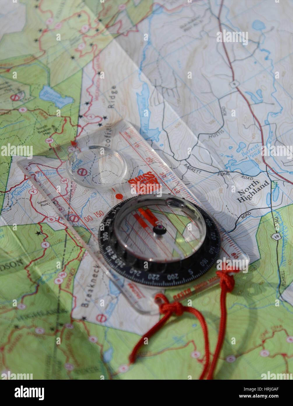 Bussola e mappa Foto Stock