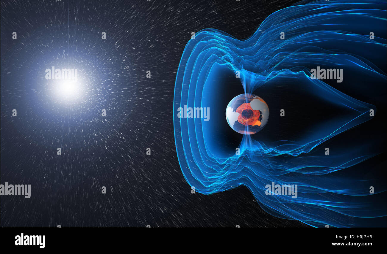 Campo magnetico terrestre Foto Stock