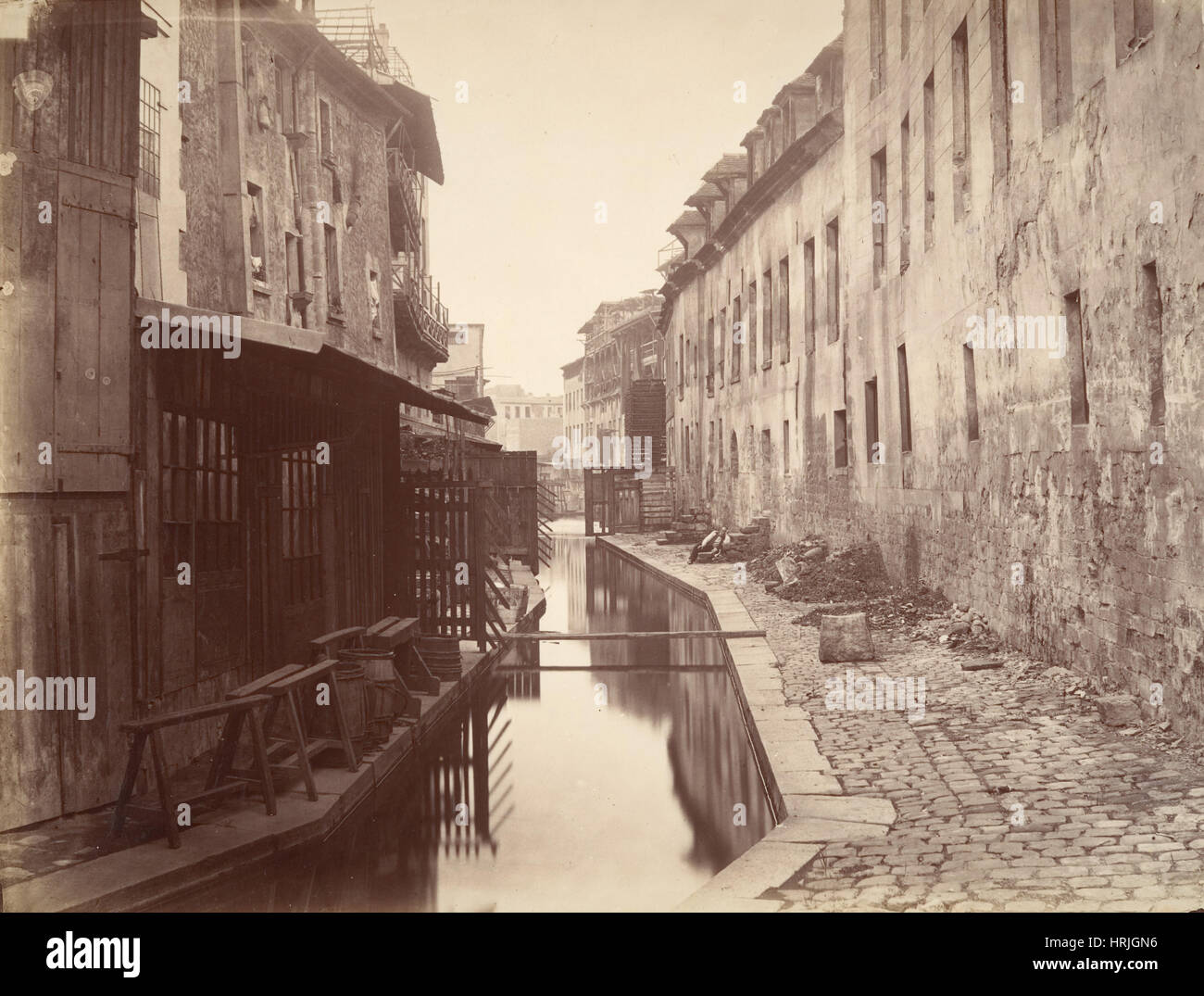 La BiÌ¬vre, Parigi, Charles Marville, 1865 Foto Stock