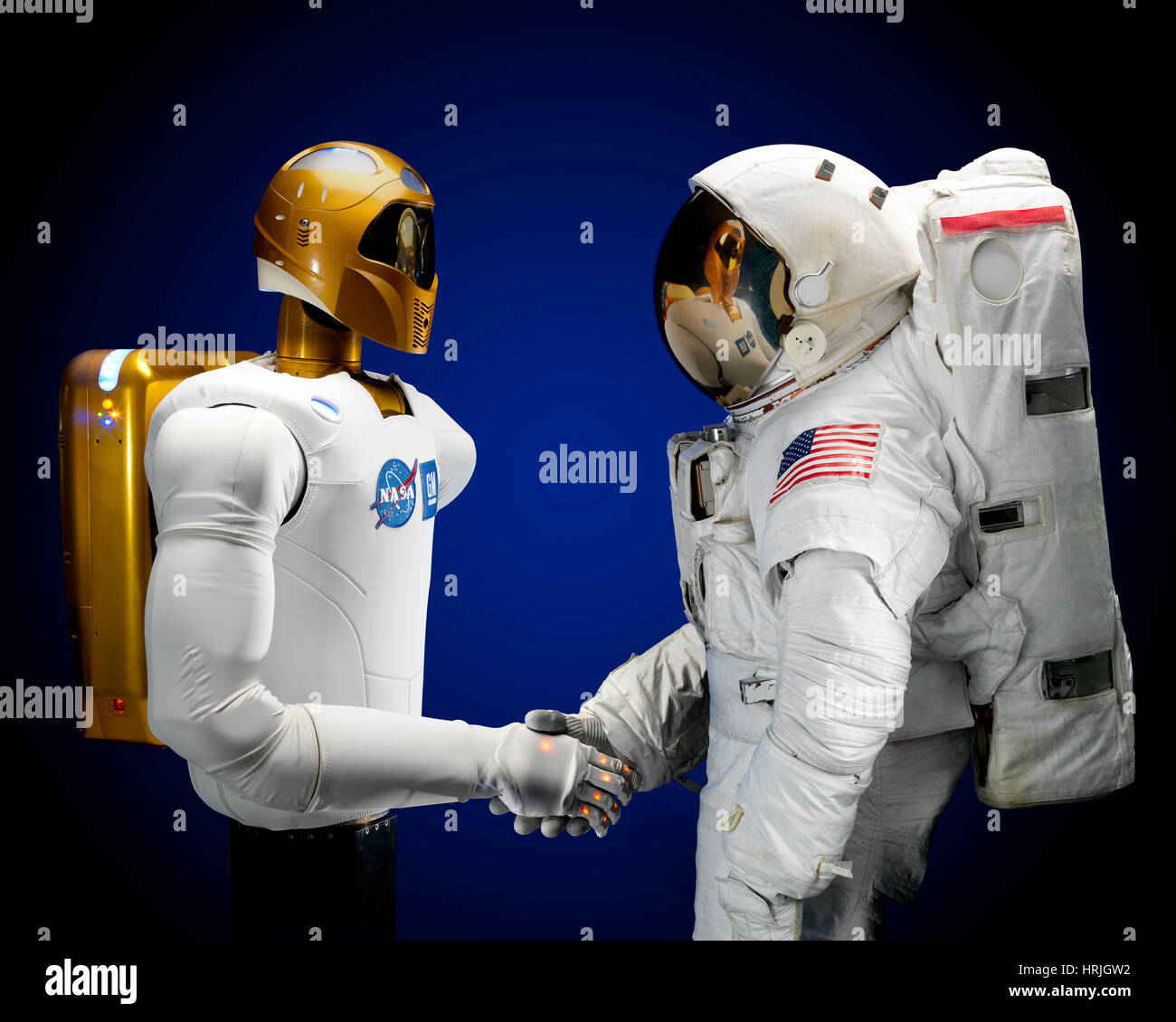 Robonaut 2 con l'Astronauta Foto Stock