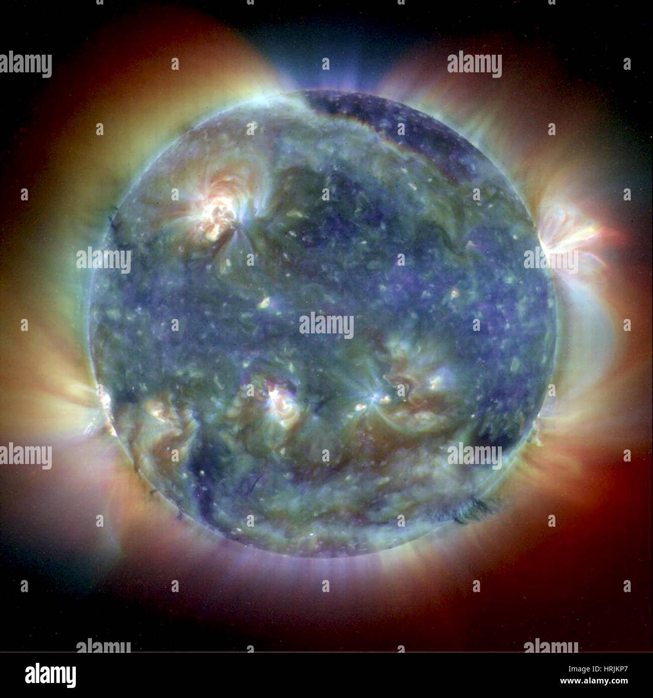 Extreme Ultraviolet Sun, SOHO EIT, 1998 Foto Stock