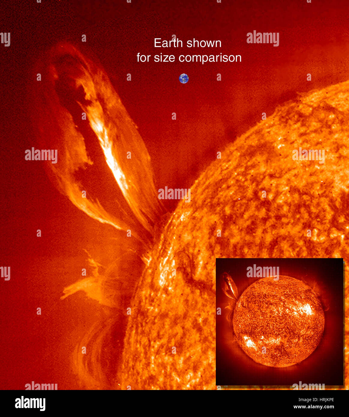 Terra e sole, Confronto dimensioni, IET, 1999 Foto Stock