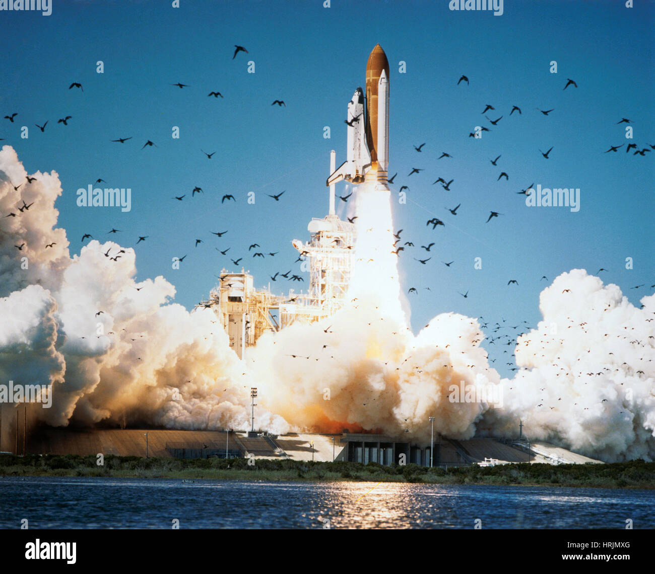 STS-51-L, lo Space Shuttle Challenger lancio, 1986 Foto Stock